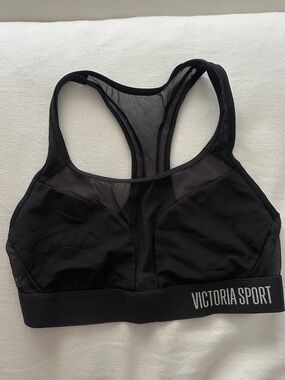 Victoria's Secret Black Mesh Racerback Sports Bra - Victoria Sport